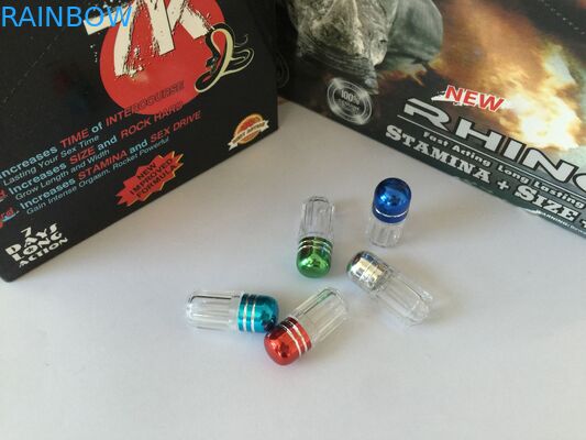 Metal garrafas de comprimido plásticas coloridas do tampão para a bala da cápsula de FX 9000/rinoceronte 7/GANHOS