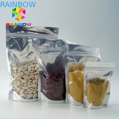 O malote da folha de alumínio do ANIMAL DE ESTIMAÇÃO/PE que empacota a folha metálica clara levanta-se o saco Ziplock