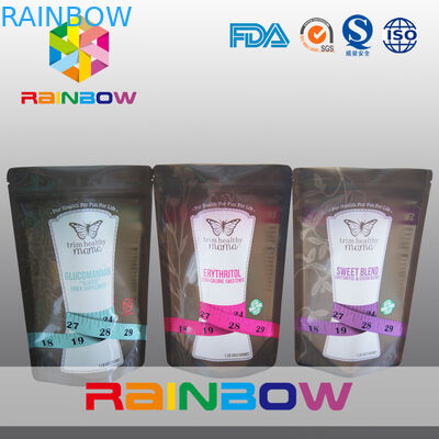 O zíper 150g reusável do produto comestível levanta-se malotes para o pó da energia