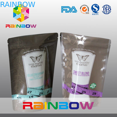 O zíper 150g reusável do produto comestível levanta-se malotes para o pó da energia