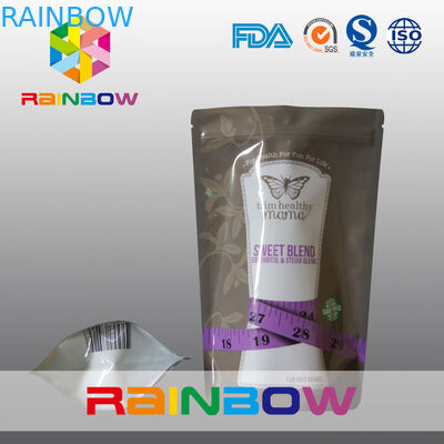 O zíper 150g reusável do produto comestível levanta-se malotes para o pó da energia