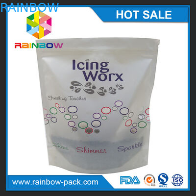 O resíduo metálico personalizou a impressão do logotipo levanta-se o malote Ziplock com reforço inferior