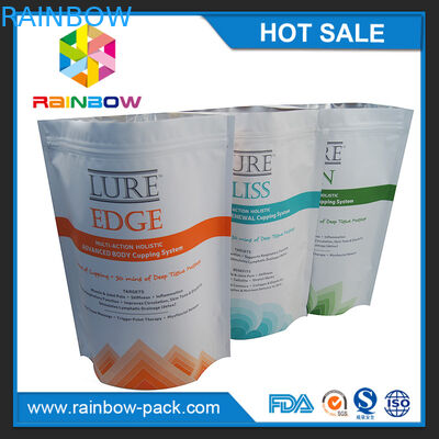 O resíduo metálico personalizou a impressão do logotipo levanta-se o malote Ziplock com reforço inferior