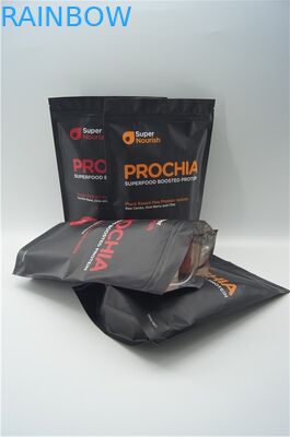 O produto comestível levanta-se o malote com o zíper para o empacotamento do pó da agitação