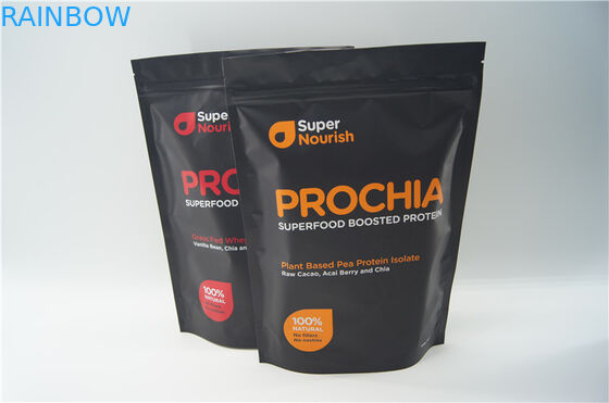 O produto comestível levanta-se o malote com o zíper para o empacotamento do pó da agitação