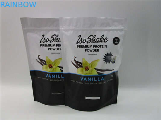 Sacos de empacotamento do pó da proteína para a nutrição 1kg que empacota com o entalhe do ziplock e do rasgo