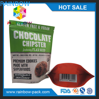 o empacotamento da folha de alumínio das microplaquetas dos sacos da microplaqueta da folha de alumínio levanta-se as cookies 250g ziplock que empacotam o malote