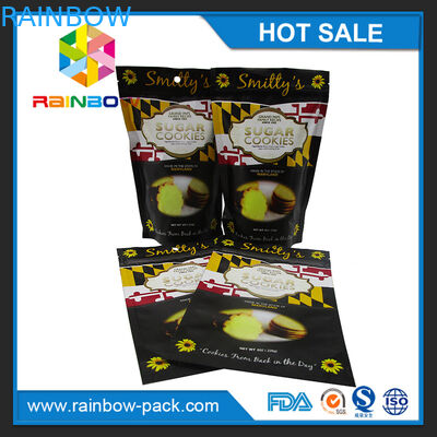 A folha de alumínio impressa resíduo metálico está o saco de empacotamento impresso verde acima personalizado do chá do logotipo com os entalhes do zíper e do rasgo