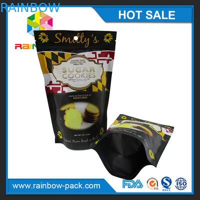 A folha de alumínio impressa resíduo metálico está o saco de empacotamento impresso verde acima personalizado do chá do logotipo com os entalhes do zíper e do rasgo