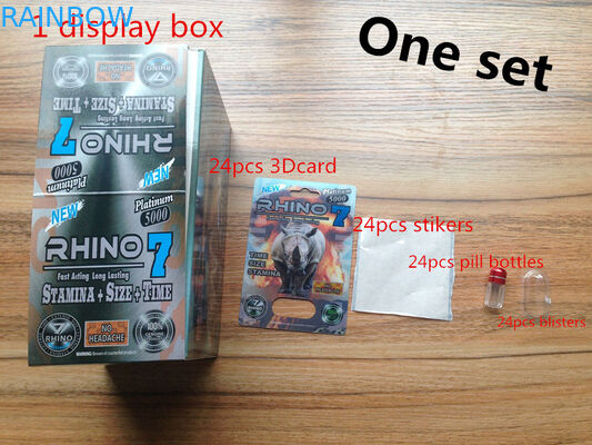 Botões de pílulas de plástico à prova de umidade reutilizáveis para Rhino 7 Male Enhancement Pills embalagem