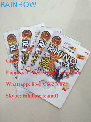 Embalagem com a melhor nota do comprimido 3d do sexo do rinoceronte/cartão masculino da embalagem da bolha cartão/3d da embalagem do comprimido do realce