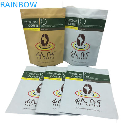 A folha matte do revestimento alinhou levanta-se o saco de café de empacotamento do saco 500g do zíper