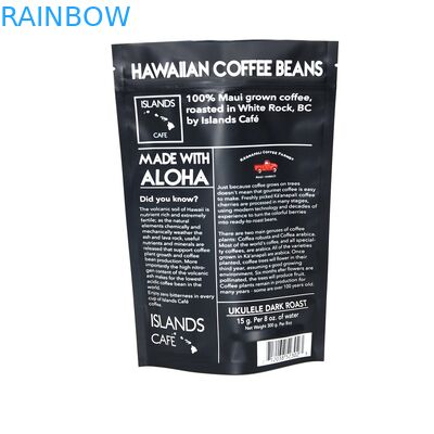 Os malotes plásticos feitos sob encomenda que empacotam, 300g de folha de alumínio levantam-se sacos de café com válvula