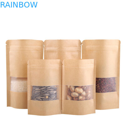 Reforço lateral ereto do auto sacos de papel personalizados 250 gramas Supar que empacota com janela