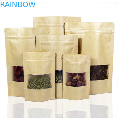 Reforço lateral ereto do auto sacos de papel personalizados 250 gramas Supar que empacota com janela