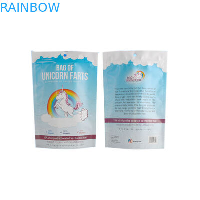 O malote da folha de Alumimum do plástico laminado que empacota o azul branco Ziplock Shinny