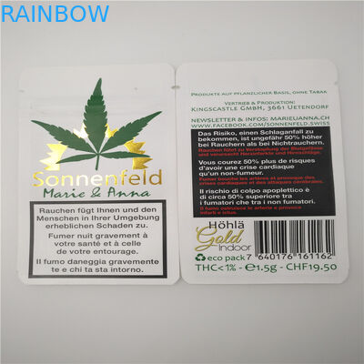 O branco de Hotstamped personalizou sacos de papel das folhas de CBD, papel de embalagem que empacota para as folhas do cigarro CBD