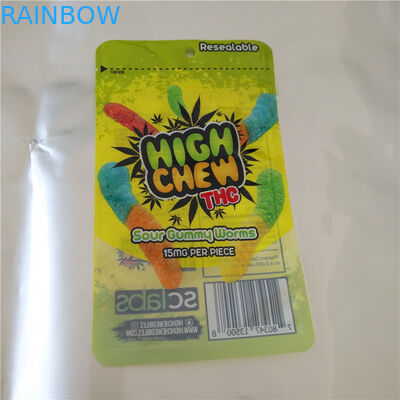 O caramelo de Cbd Thc semeia os sacos de plástico Sealable do calor, saquinho da folha de alumínio para Cbd gomoso