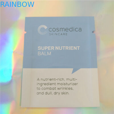 Cosméticos de empacotamento do saquinho da amostra do malote plástico da folha de alumínio, saquinho cosmético da amostra da selagem três lateral