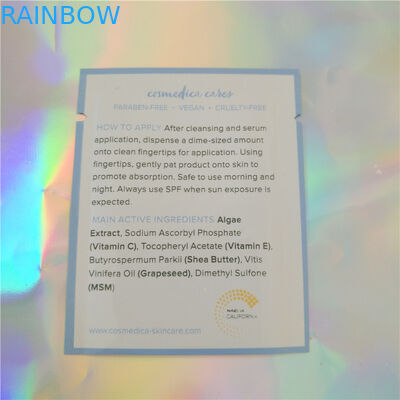 Cosméticos de empacotamento do saquinho da amostra do malote plástico da folha de alumínio, saquinho cosmético da amostra da selagem três lateral