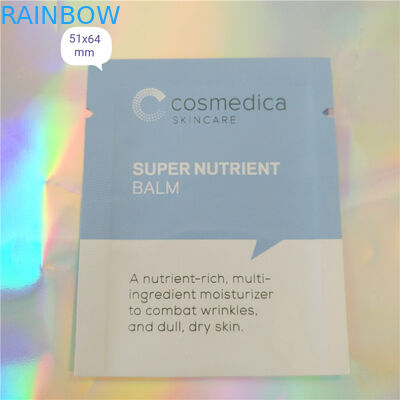 Cosméticos de empacotamento do saquinho da amostra do malote plástico da folha de alumínio, saquinho cosmético da amostra da selagem três lateral