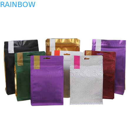 Saco de empacotamento do café liso por atacado da parte inferior do bloco do laço da lata da folha de alumínio com válvula 500g 1kg da desgaseificação