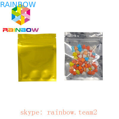 O lado três liso selou o malote holográfico da folha de mylar que empacota com parte dianteira clara para a exposição