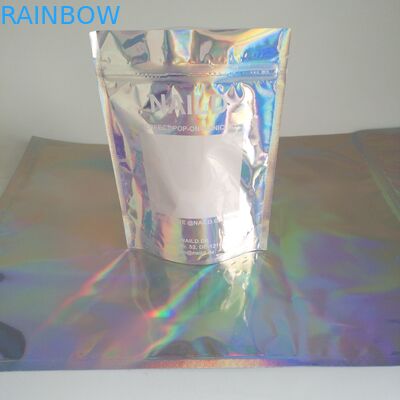 3 sacos Ziplock holográficos selados lado de Mylar para o corpo do pó esfregam produtos