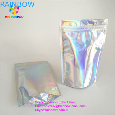 Reusável levante-se o saco holográfico da folha sem imprimir para a embalagem do cosmético ou dos sais