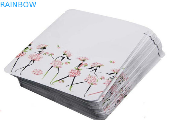 O costume imprimiu o saco branco selado três lados do empacotamento plástico da amostra da cor para a máscara protetora