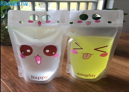 100ml/200ml transparentes levantam-se a impressão a cores completa dos malotes com zíper