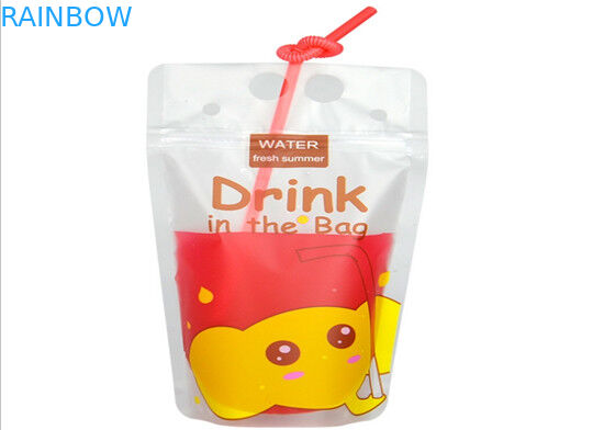 O empacotamento nivelado dos malotes plásticos da segurança alimentar representa acima o leite/chá/suco