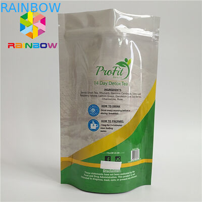 O produto comestível levanta-se o calor plástico do malote do zíper - selado para o chá/café