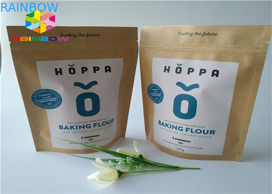 O papel de embalagem impresso personalizado ziplock levanta-se o saco do empacotamento plástico do petisco da carne de vaca seca do malote com janela clara