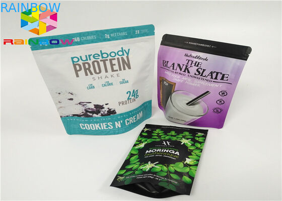 A embalagem do saco de pó da proteína do soro/pó puro da proteína do soro da folha de alumínio que empacota Pags/levanta-se sacos Ziplock