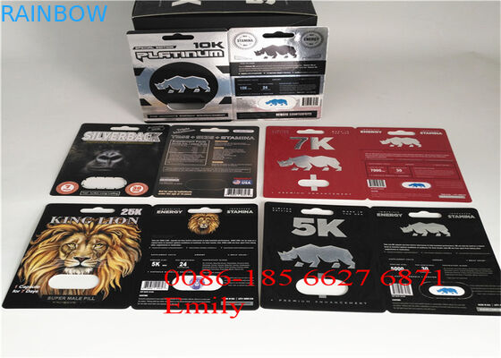 Cartão da bolha do papel revestido que empacota a laminação lustrosa para comprimidos sexuais do realce