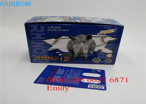 Cartão da bolha do papel revestido que empacota a laminação lustrosa para comprimidos sexuais do realce