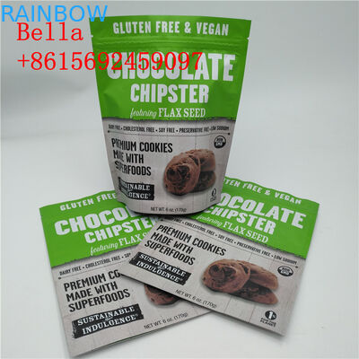 A folha de alumínio da cor da personalização ensaca o punho da parte superior do zíper para o empacotamento da cookie