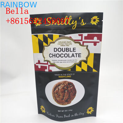 A folha de alumínio da cor da personalização ensaca o punho da parte superior do zíper para o empacotamento da cookie