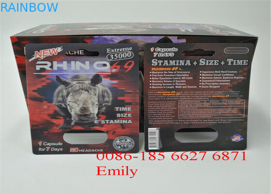 Bloco de bolha conveniente dos comprimidos do rinoceronte que empacota com efeito de superfície de gravação