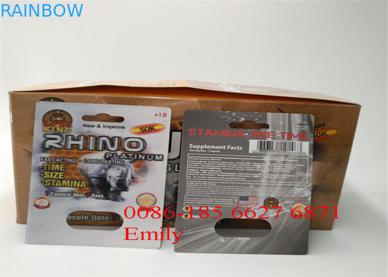 Bloco de bolha conveniente dos comprimidos do rinoceronte que empacota com efeito de superfície de gravação