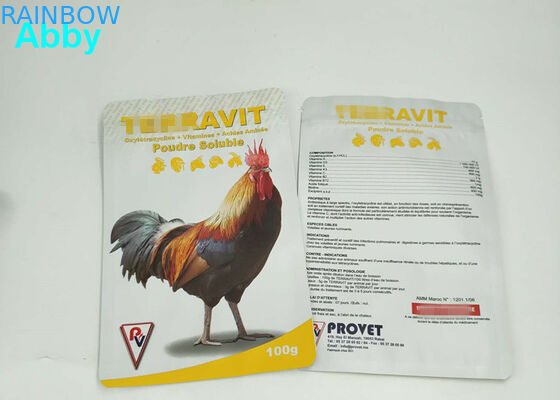 Sacos de vedação de vácuo de papel Kraft para alimentos, sacos de vedação de três lados para embalagens de alimentos para aves de capoeira