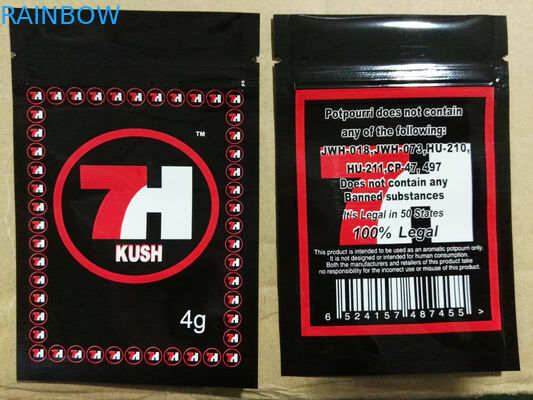 A etiqueta feita sob encomenda plástica dos sacos 7h do zíper da folha lustrosa imprimiu para cápsulas das sementes de CBD