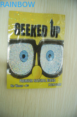 Incenso erval que empacota, malote lateral 4g da folha ambarina do selo da segurança três