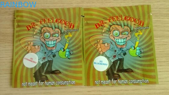 Incenso erval que empacota, malote lateral 4g da folha ambarina do selo da segurança três