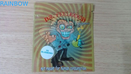 Incenso erval que empacota, malote lateral 4g da folha ambarina do selo da segurança três