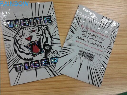 Ravure que imprime o material lateral da folha de Mylar do malote do selo três com o punho da parte superior de Ipper