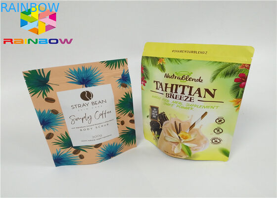 O costume imprimiu o saco Ziplock feito sob encomenda reciclável do empacotamento de alimento mylar do chá da folha de alumínio do fecho de correr do chá para o malote do pó do café