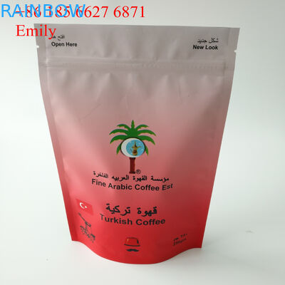 Malote da folha do zíper que empacota 250g 500g com desgaseificação de válvulas de sentido único