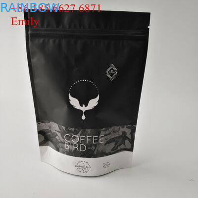 Malote da folha do zíper que empacota 250g 500g com desgaseificação de válvulas de sentido único